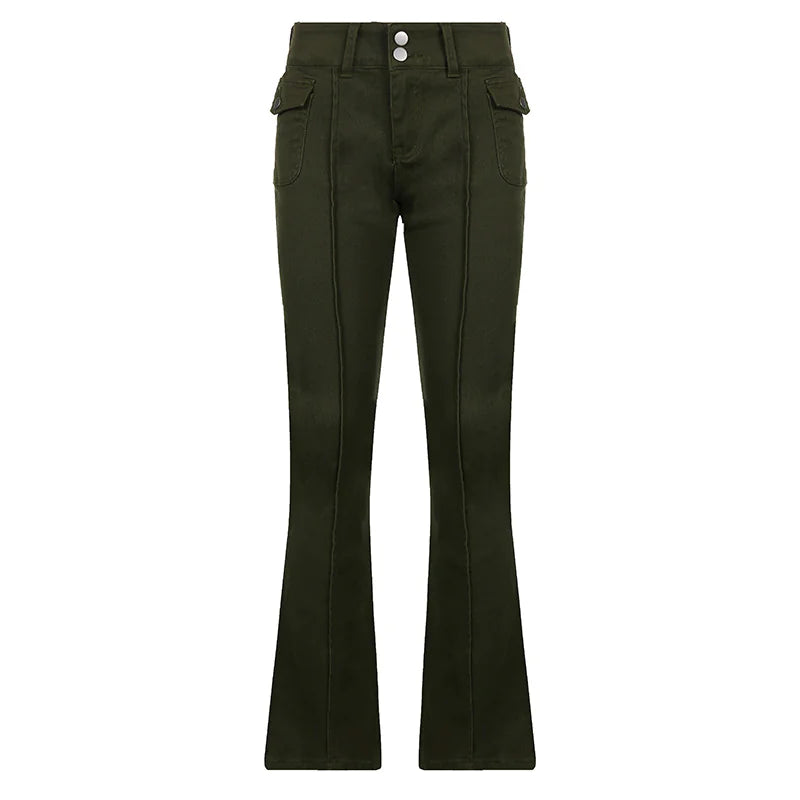 Jeans de Cintura Baja Retro