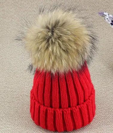 Gorro de Invierno Tejido para Mujer con Pom Pom